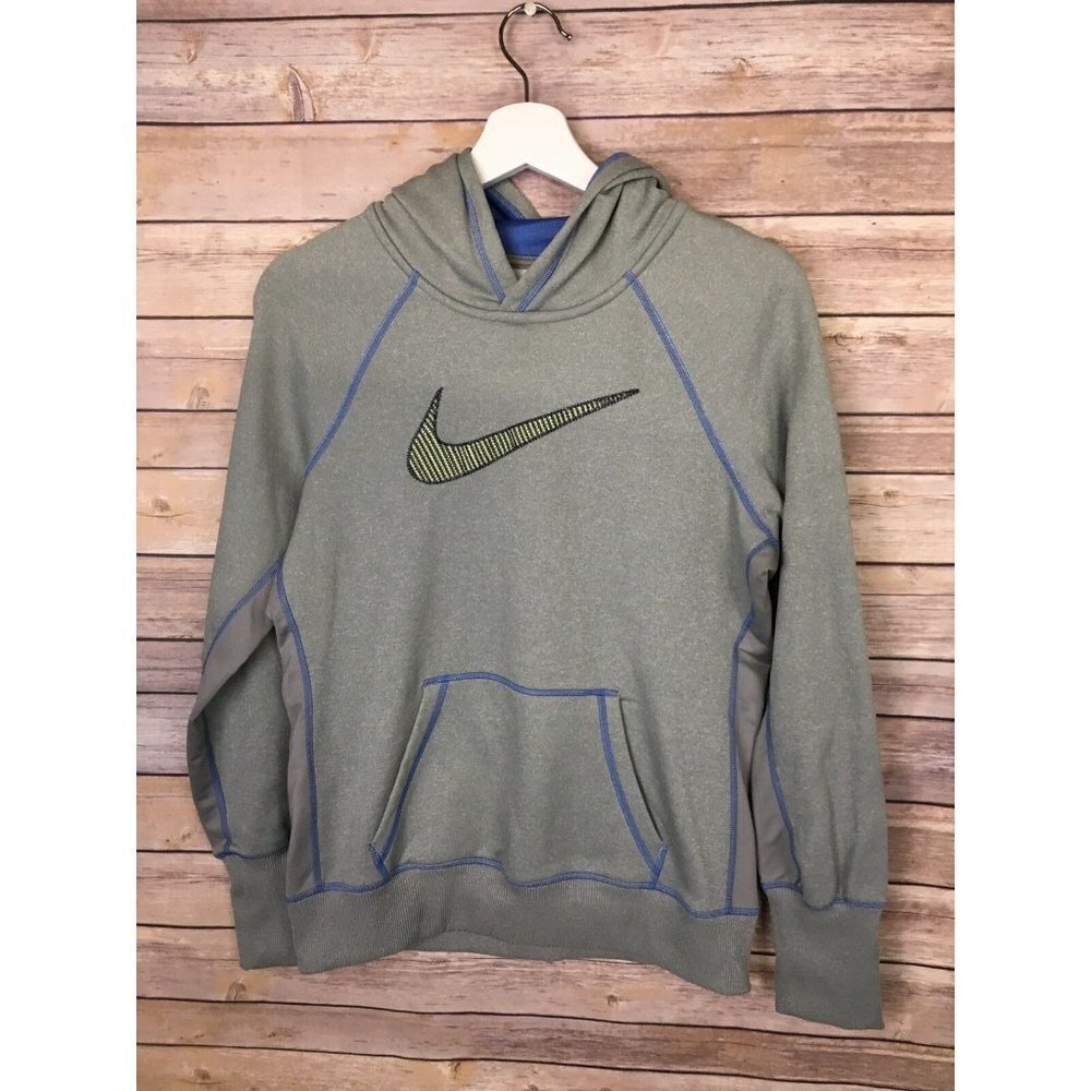 Nike Medium Therma Fit Gray Logo Hoodie Pocket